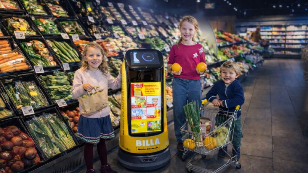 Serviceroboter im Einsatz in einem Supermarkt